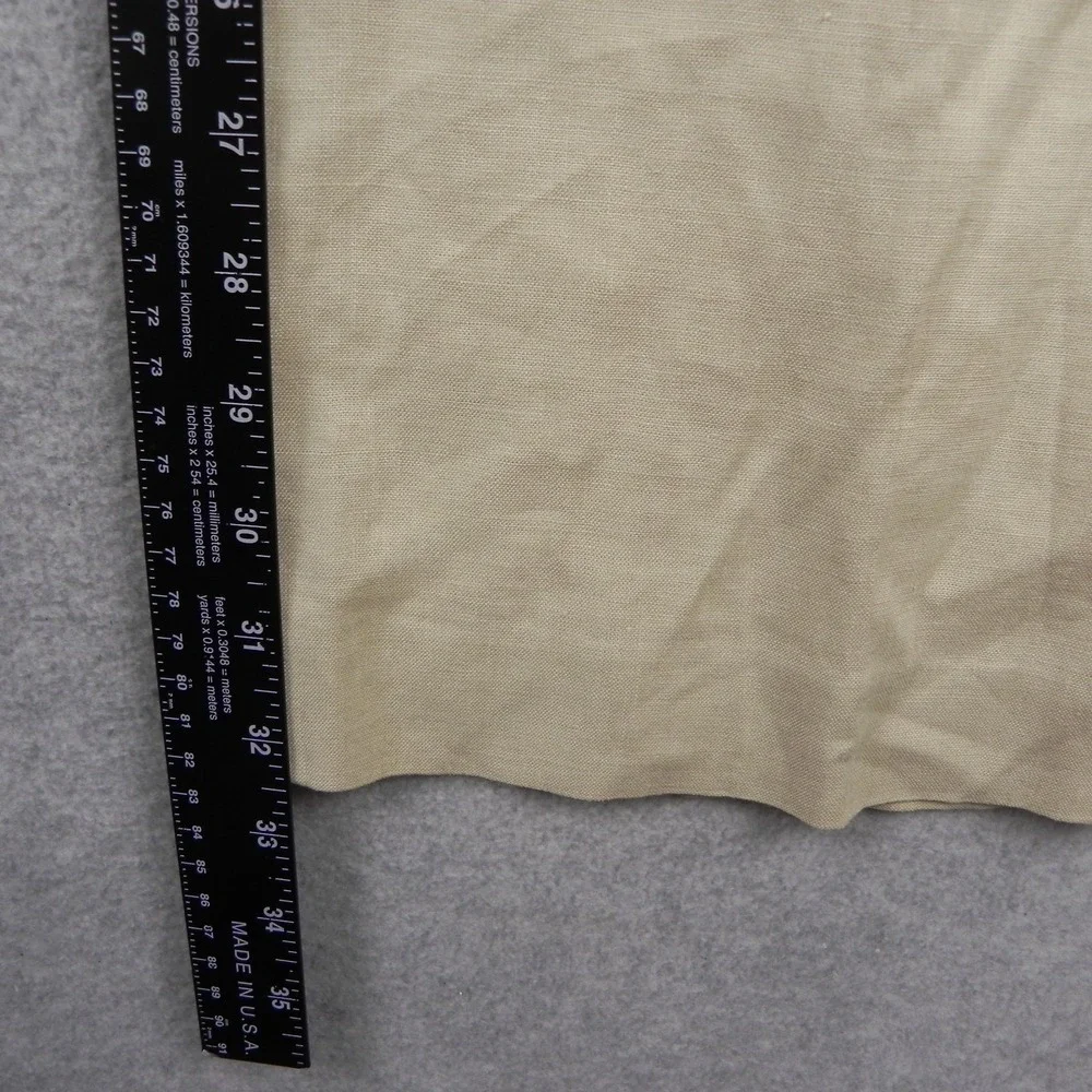 Banana Republic Pants Womens 6 Martin Stretch Linen Blend Wide Leg Slacks Beige